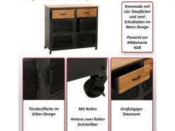 MCW Kommode N28 Schwarz Braun* Möbelserien
