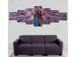 MCW Leinwandbild H375 XL Pfau 7-tlg.* Wanddekoration