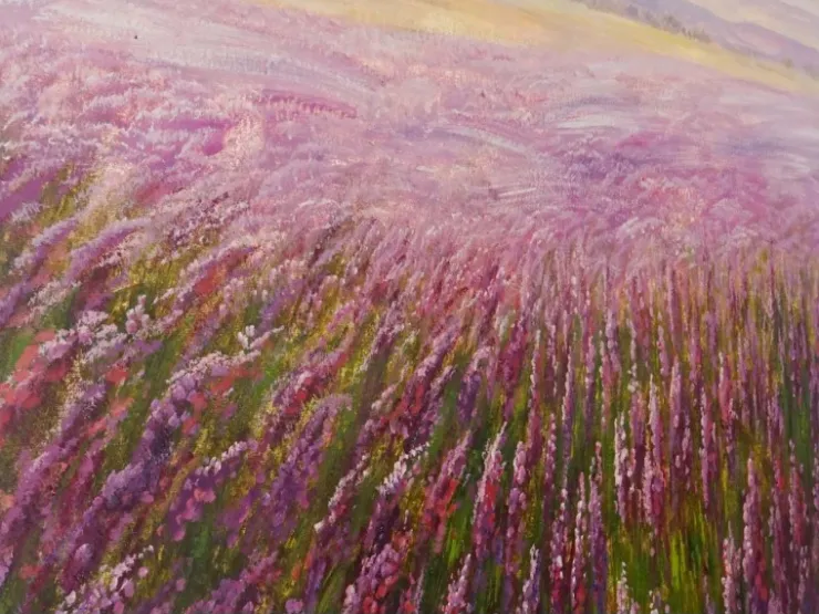 MCW Ölgemälde Blumenfeld Handgemalt