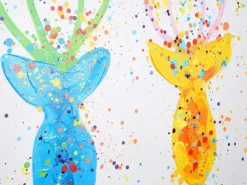 MCW Ölgemälde Hirsche II Handgemalt* Wanddekoration