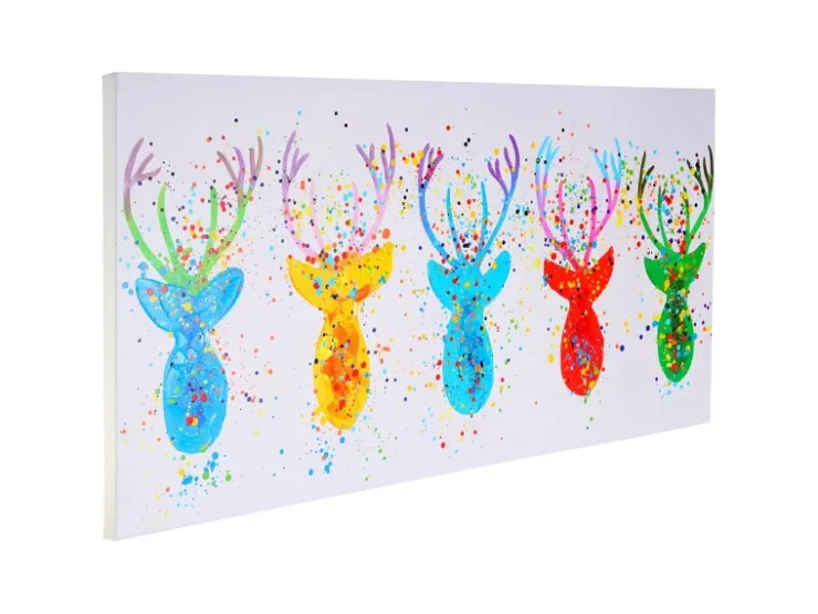 MCW Ölgemälde Hirsche II Handgemalt* Wanddekoration