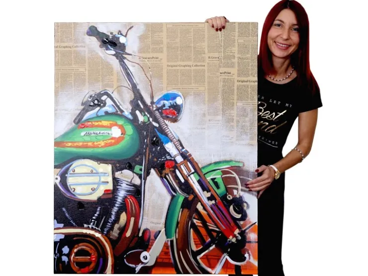 MCW Ölgemälde Motorrad Handgemalt