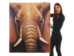 MCW Ölgemälde Nahaufnahme Elefant Handgemalt* Wanddekoration