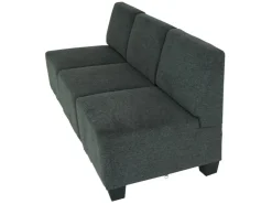 MCW Modular 3-Sitzer Sofa Couch Moncalieri -Grau ohne Armlehnen