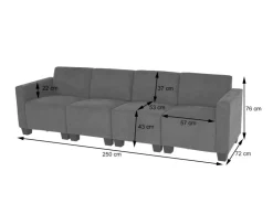 MCW Modular 4-Sitzer Sofa Couch Moncalieri