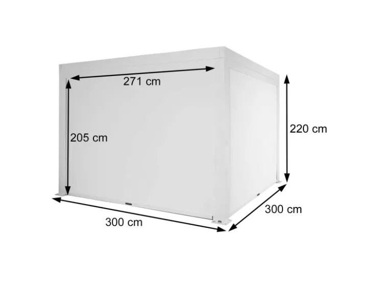 MCW Pergola L46 mit Seitenwand 3x3m* Insektenschutz