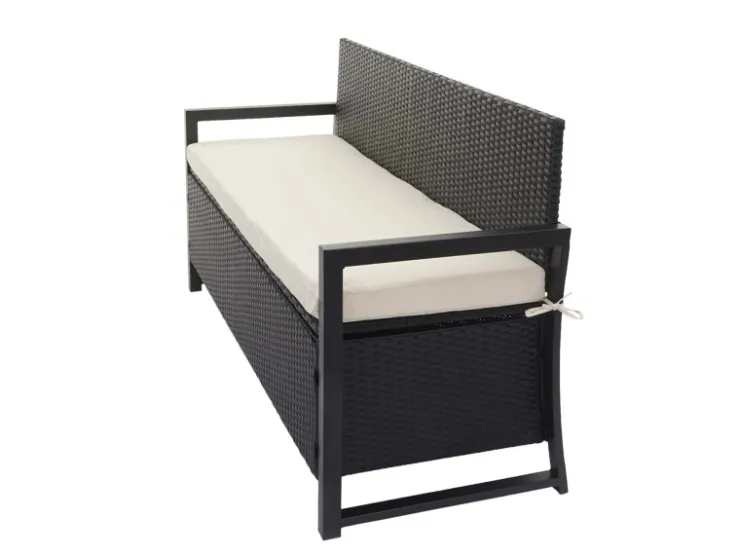 MCW Poly-Rattan 3er Sitzbank F39 Kissen Creme* Kissen|Sitzbänke