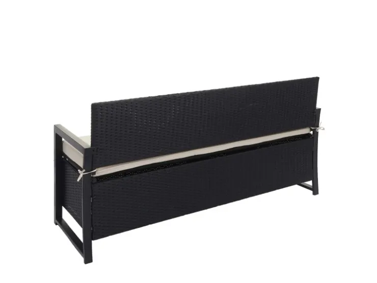 MCW Poly-Rattan 3er Sitzbank F39 Kissen Creme* Kissen|Sitzbänke