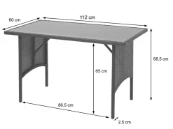 MCW Poly-Rattan Esstisch G16* Möbelserien