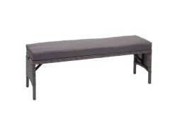 MCW Poly-Rattan Sitzbank G16 Kissen Dunkel