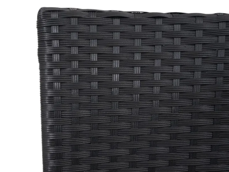 MCW Poly-Rattan Sitzbank mit Tisch E24 Kissen Dunkelgrau