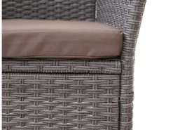 MCW Poly-Rattan Sitzbank mit Tisch E24 Kissen Creme* Kissen