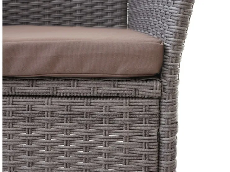 MCW Poly-Rattan Sitzbank mit Tisch E24 Kissen Creme* Kissen