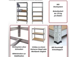 MCW Schwerlastregal E33 Verzinkt 200x120x60cm
