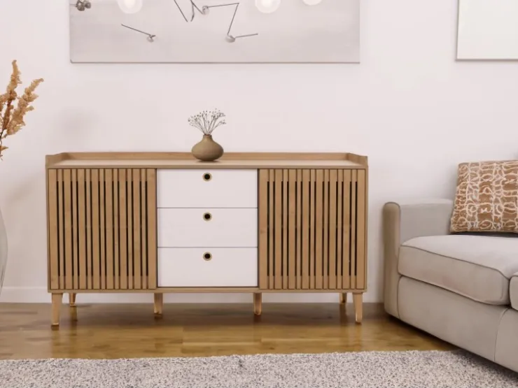 MCW Sideboard M48 Schubladen Weiß