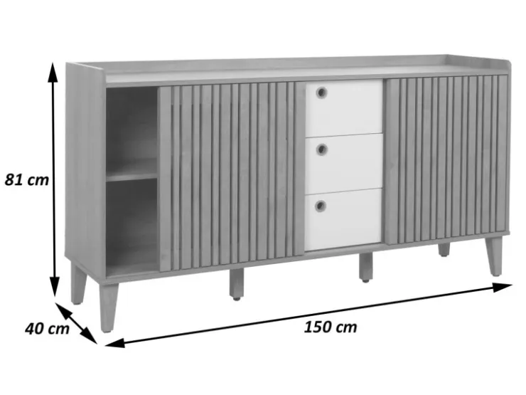 MCW Sideboard M48 -Optik Schubladen Dunkelgrau* Sideboards