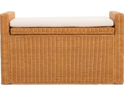 MCW Sitzbank Genua Rattan Staufach Honigfarben* Kissen