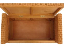 MCW Sitzbank Genua Rattan Staufach Honigfarben* Kissen