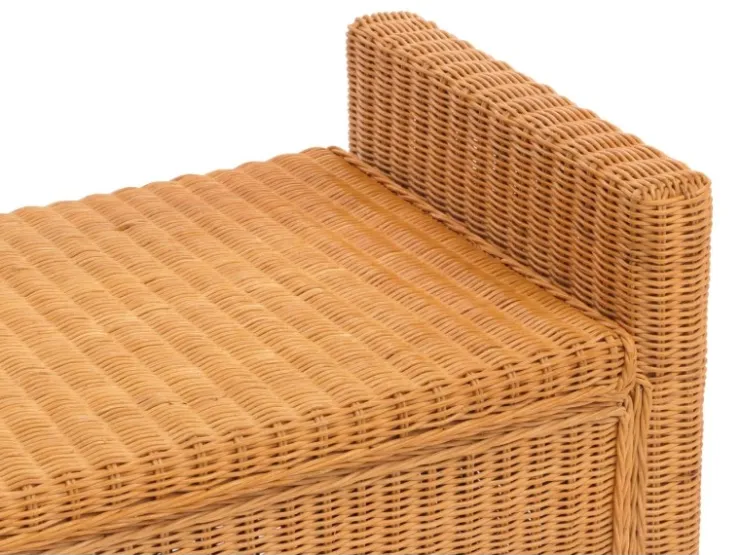MCW Sitzbank Genua Rattan Staufach Honigfarben* Kissen