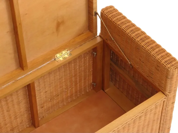 MCW Sitzbank Genua Rattan Staufach Honigfarben* Kissen