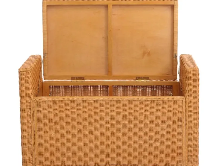 MCW Sitzbank Genua Rattan Staufach Honigfarben* Kissen