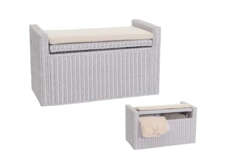 MCW Sitzbank Genua Rattan Staufach
