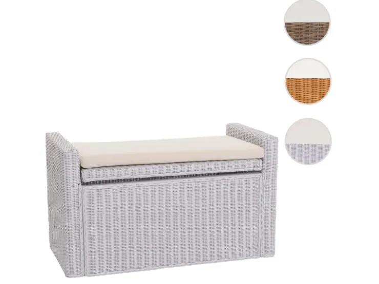 MCW Sitzbank Genua Rattan Staufach
