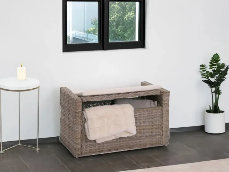 MCW Sitzbank Genua Rattan Staufach