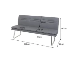 MCW Sitzbank H70 Grau-Braun 180cm