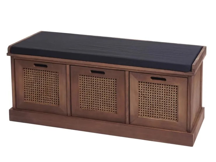 MCW Sitzbank J49 Aufbewahrungsboxen 47x110x40cm Polster Schwarz
