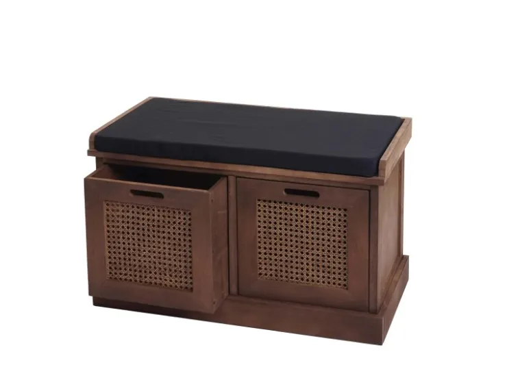 MCW Sitzbank J49 Aufbewahrungsboxen 47x75x40cm Polster Schwarz* Sitzbänke