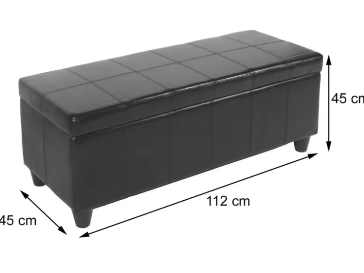 MCW Sitzbank mit Aufbewahrung Arezzo LEDER 114x38x45cm* Garderoben|Aufbewahrung