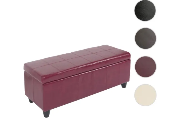MCW Sitzbank mit Aufbewahrung Arezzo LEDER 112x45x45cm