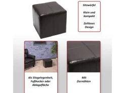 MCW Sitzhocker Carrara Braun 36x36x36cm* Hocker