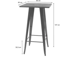 MCW Stehtisch-Set A73 inkl. Holz-Tischplatte Metall 3-teilig Schwarz* Möbelserien