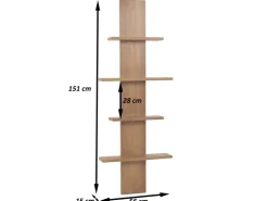 MCW Teak-Wandregal M72 151x56x15cm* Schweberegale|Weitere Regale