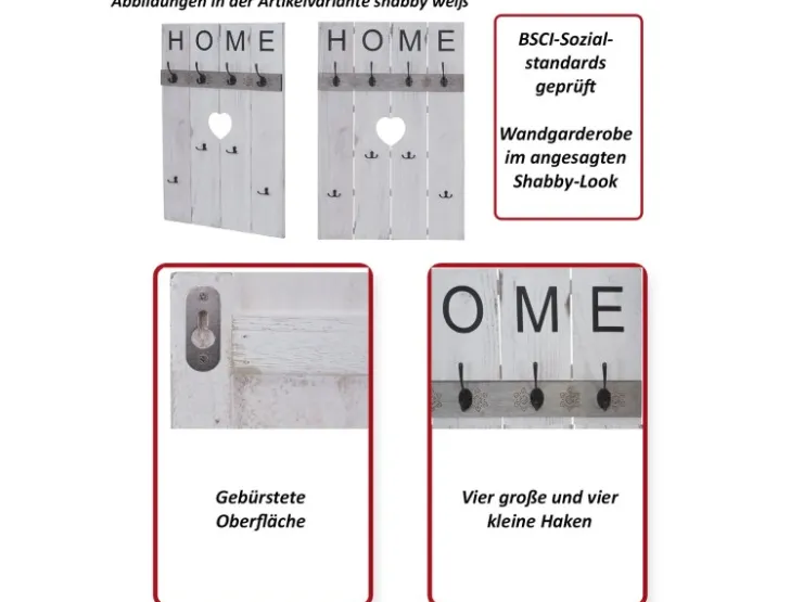 MCW Wandgarderobe C89 Home Shabby-Look