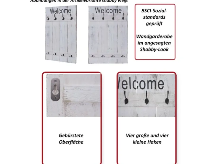 MCW Wandgarderobe C89 Welcome Shabby Shabby* Garderoben