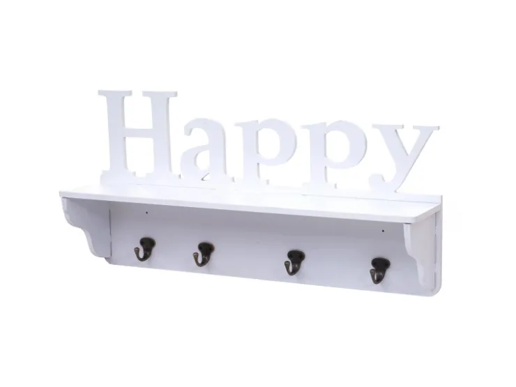 MCW Wandgarderobe D41 Happy 4 Haken Weiß* Garderoben