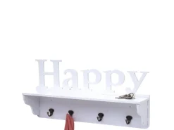MCW Wandgarderobe D41 Happy 4 Haken Weiß* Garderoben