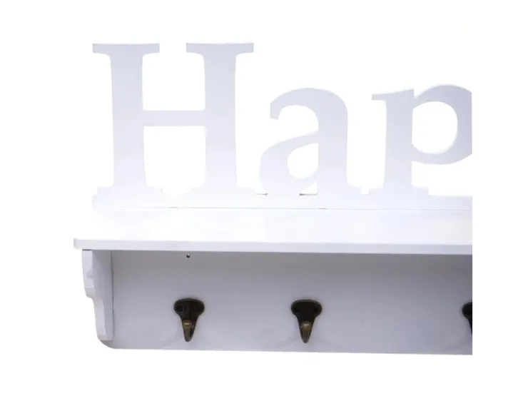MCW Wandgarderobe D41 Happy 4 Haken Weiß* Garderoben