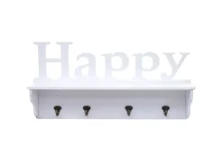 MCW Wandgarderobe D41 Happy 4 Haken Weiß* Garderoben