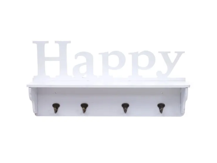 MCW Wandgarderobe D41 Happy 4 Haken Weiß* Garderoben