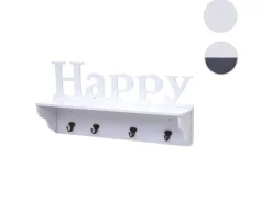 MCW Wandgarderobe D41 Happy 4 Haken Weiß* Garderoben