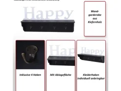 MCW Wandgarderobe D41 Happy 4 Haken Weiß* Garderoben