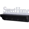 MCW Wandgarderobe D41 Sweet Home 4 Haken Schwarz/weiß* Garderoben