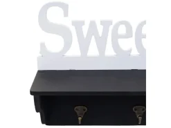 MCW Wandgarderobe D41 Sweet Home 4 Haken Schwarz/weiß* Garderoben