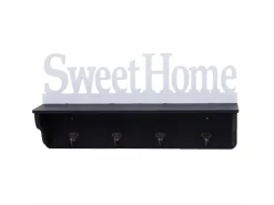 MCW Wandgarderobe D41 Sweet Home 4 Haken Schwarz/weiß* Garderoben