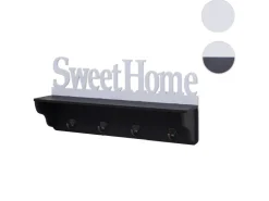 MCW Wandgarderobe D41 Sweet Home 4 Haken Schwarz/weiß* Garderoben