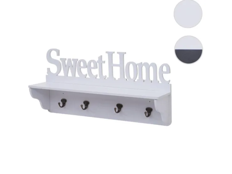 MCW Wandgarderobe D41 Sweet Home 4 Haken Weiß* Garderoben